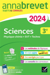 Image de ANNABREVET 3E - 2024 - SCIENCES : PHYSIQUE CHIMIE, SVT, TECHNO    (parution le 21/08/2023 en France)