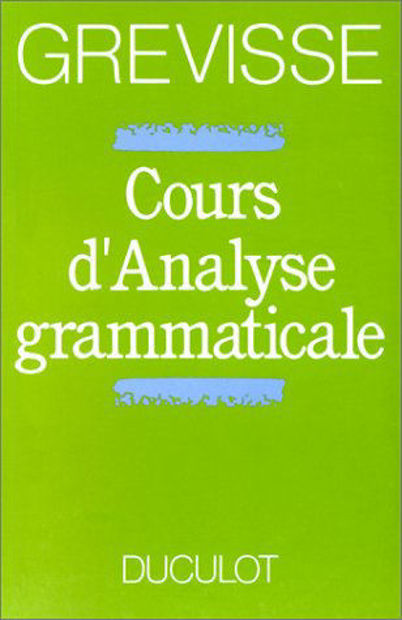 Image de Cours d'analyse grammaticale