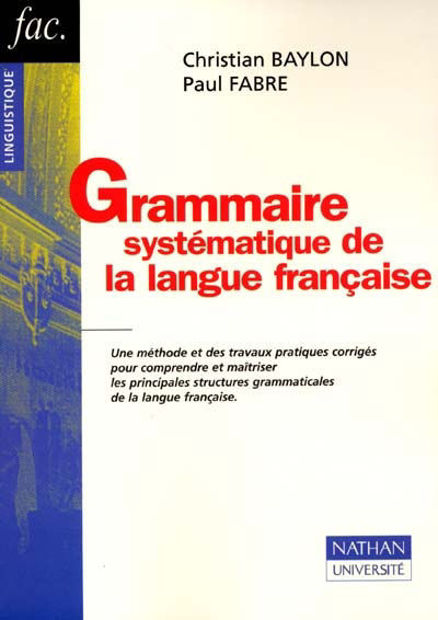 Image de Grammaire systématique de la langue française