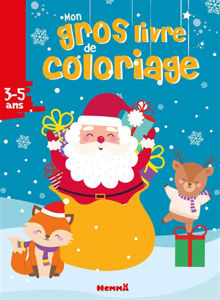 Image de Mon gros livre de coloriage : Père Noël, renne et renard : 3-5 ans
