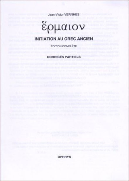 Image de Initiation au grec ancien - corrigés partiels